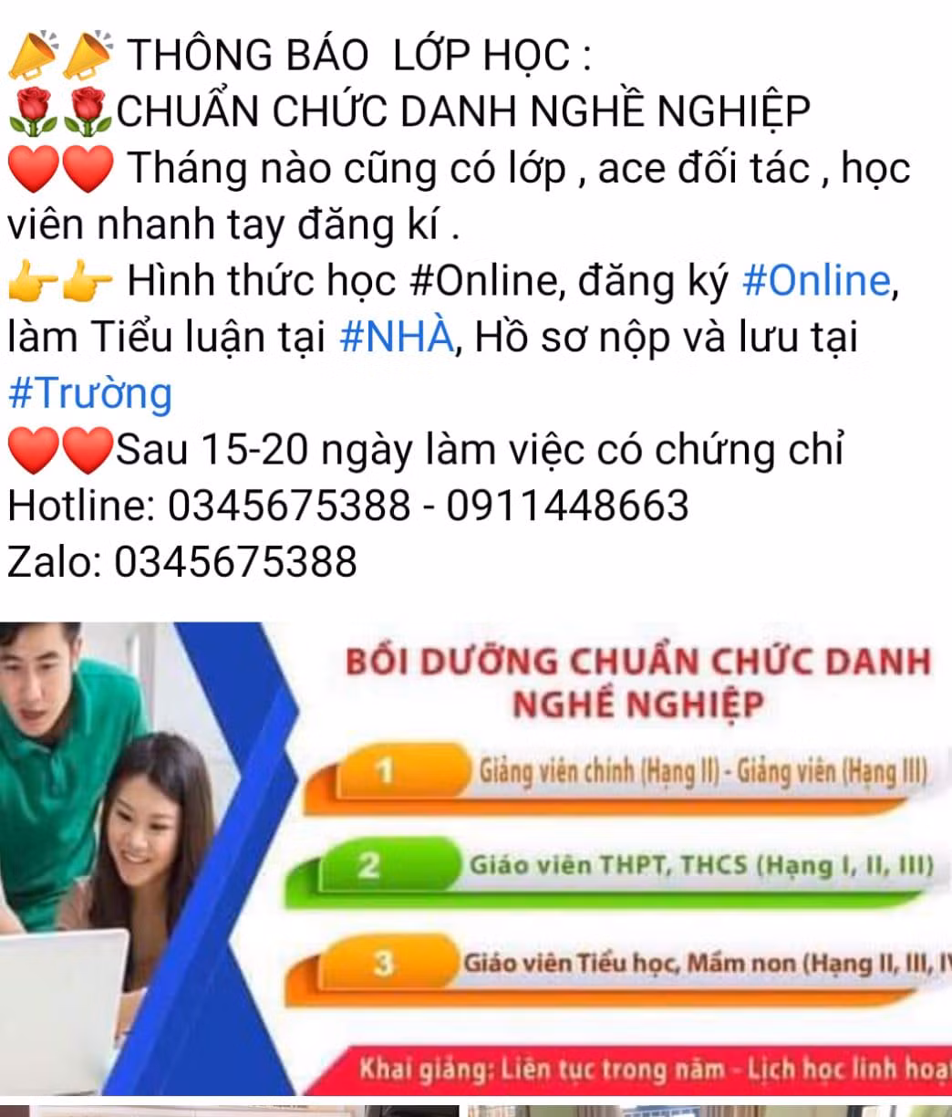 Các lớp học online được quảng cáo liên tục trên các trang mạng xã hội của giáo viên (Ảnh chụp từ màn mình: L.V.M)