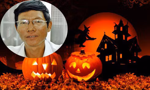 Chuyên gia Nguyễn Quốc Cường và hình ảnh của đêm lễ hội Halloween. (Ảnh: H.L) Chuyên gia Nguyễn Quốc Cường và hình ảnh của đêm lễ hội Halloween. (Ảnh: H.L)