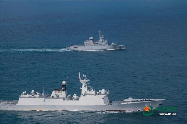 Ngày 30 tháng 10 năm 2015, tàu hộ vệ Vận Thành, Hạm đội Nam Hải, Hải quân Trung Quốc và tàu hộ vệ Vendemiaire Hải quân Pháp tiến hành diễn tập ở Biển Đông.