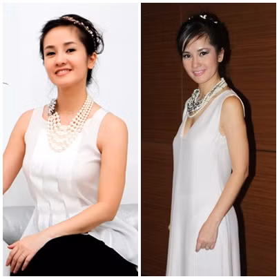 Khi mix trang phục trắng, Hồng Nhung rất để ý tới phụ kiện và kiểu tóc....