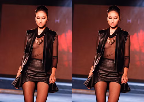 Khi sải bước, chiếc áo da khoác ngoài đã để lộ vòng 1 không nội y của Huyền Trang. Ngay lập tức, những hình ảnh của Quán quân Vietnam's Next Top Model 2010 nhanh chóng lan truyền Khi sải bước, chiếc áo da khoác ngoài đã để lộ vòng 1 không nội y của Huyền Trang. Ngay lập tức, những hình ảnh của Quán quân Vietnam's Next Top Model 2010 nhanh chóng lan truyền