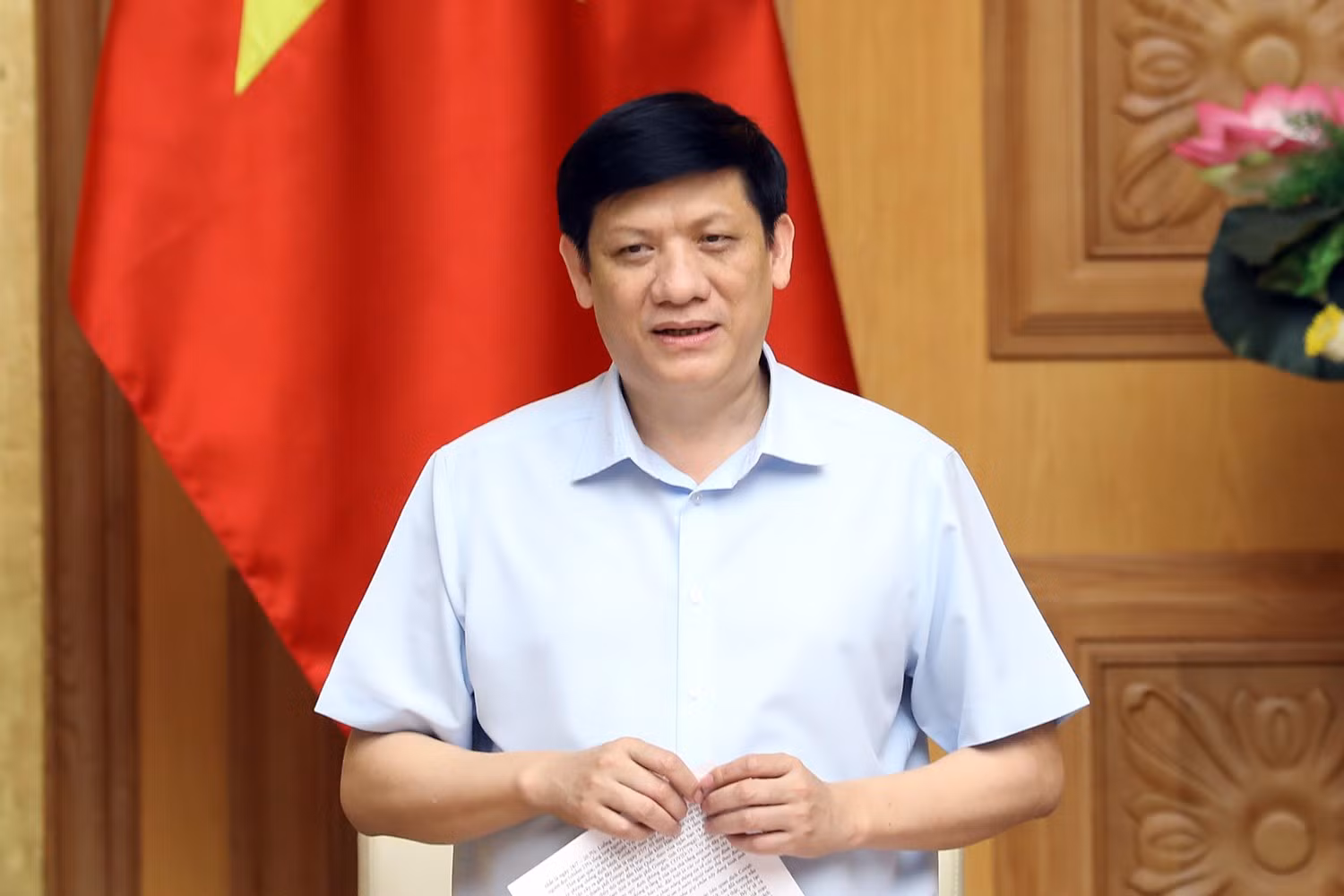 Ông Nguyễn Thanh Long- Quyền Bộ trưởng Bộ Y tế phát biểu tại cuộc họp. Ảnh Bộ Y tế. Ông Nguyễn Thanh Long- Quyền Bộ trưởng Bộ Y tế phát biểu tại cuộc họp. Ảnh Bộ Y tế.