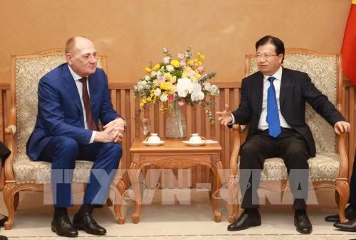 Phó Thủ tướng Trịnh Đình Dũng tiếp Phó Chủ tịch Tập đoàn Dầu khí Gazprom (Nga). Ảnh: TTXVN Phó Thủ tướng Trịnh Đình Dũng tiếp Phó Chủ tịch Tập đoàn Dầu khí Gazprom (Nga). Ảnh: TTXVN