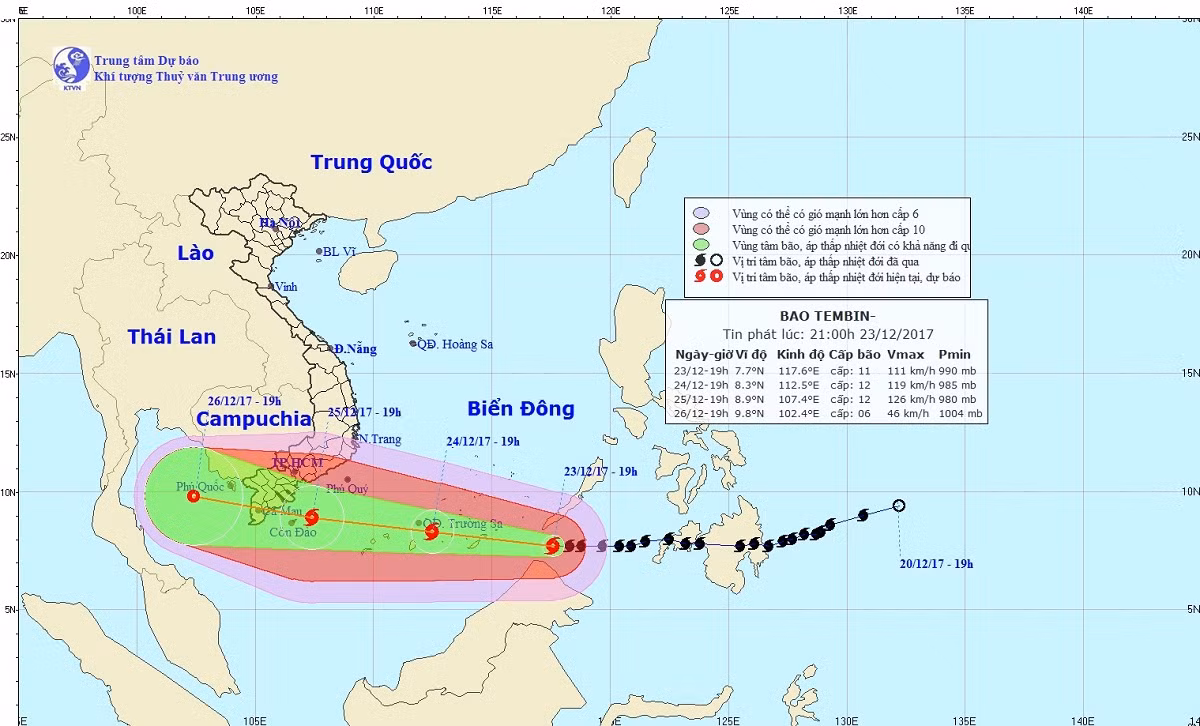 Hình ảnh dự báo đường đi của cơn bão số 16 (Ảnh: Trung tâm khí tương thủy văn) Hình ảnh dự báo đường đi của cơn bão số 16 (Ảnh: Trung tâm khí tương thủy văn)