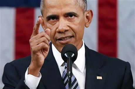 Tổng thống Mỹ Barak Obama đọc Thông điệp Liên bang năm 2016. Ảnh: AP Tổng thống Mỹ Barak Obama đọc Thông điệp Liên bang năm 2016. Ảnh: AP