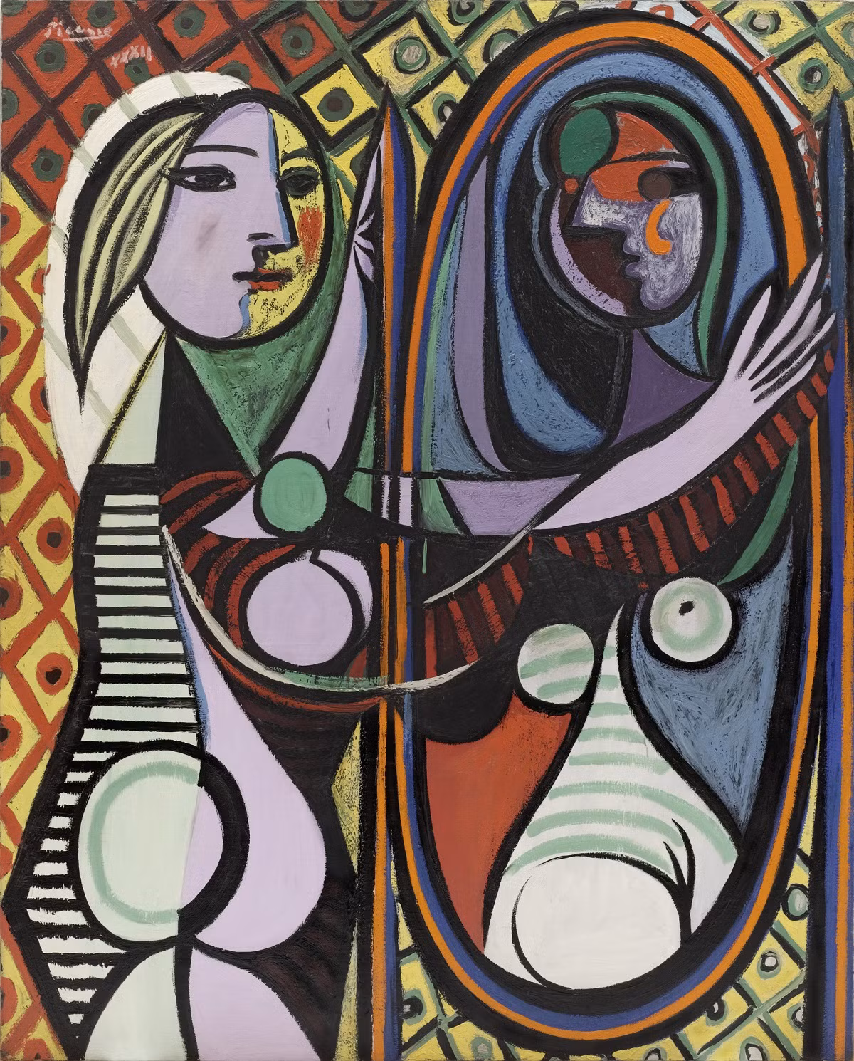 02_ Pablo Picasso - Girl Before A Mirror - Cô gái trước gương - 1932 - Sơn dầu trên toan.jpg