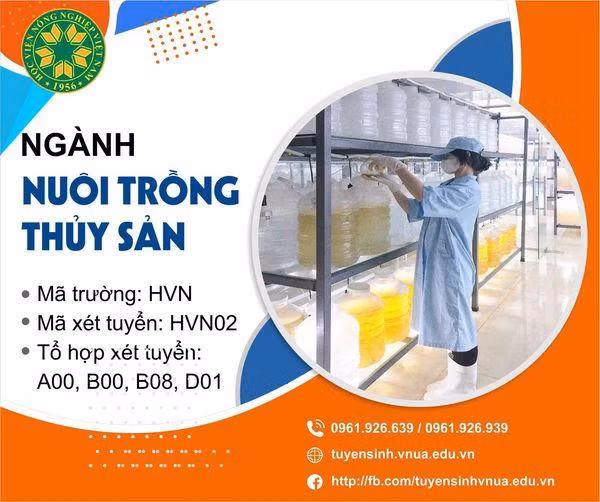Chương trình đào tạo ngành Nuôi trồng thủy sản.