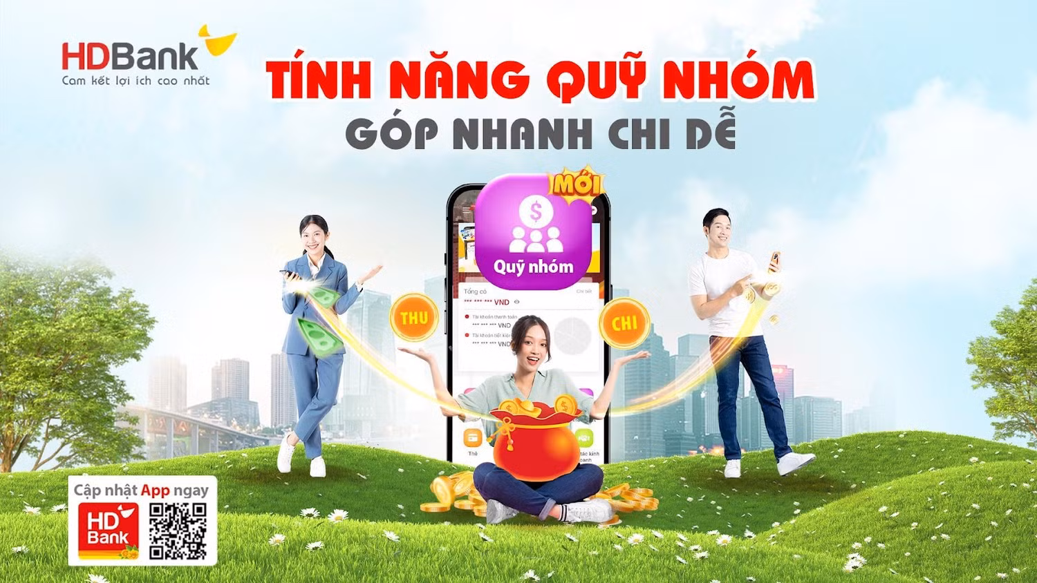 Giờ đây, tính năng Quỹ nhóm “Góp nhanh chi dễ - Quản lý nhẹ tênh” ngay trên App HDBank sẽ giúp người dùng “đánh bay” những lo lắng trên.