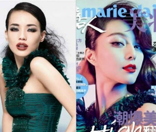 Và cùng là đầm xanh đầy sáng tạo trên tạp chí