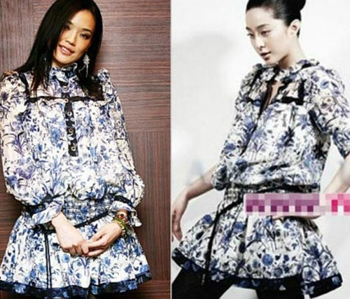 Lại là một sự trùng hợp đến từng chi tiết khi cả hai đều chọn cho mình chiếc váy hoa xinh đẹp và sang trọng này