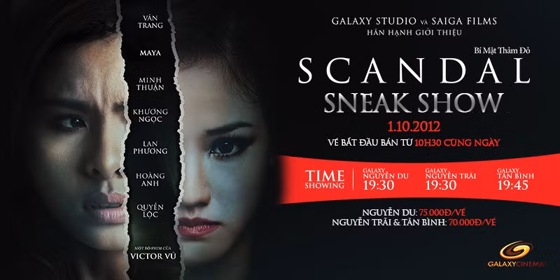 Bí mật thảm đỏ - Scandal là một phim truyện khác của đạo diễn người Mỹ gốc Việt Victor Vũ thuộc loại phim ly kỳ kinh dị, theo tiêu chuẩn phim giải trí ‘Popcorn’ của Hollywood. Khởi chiếu tại các rạp Việt Nam từ ngày 12/10/2012. Bộ phim xoay quoanh chuyện của hai nhân vật nữ chính Ý Linh và Trà My, phim này nêu lên những scandal thường được nghe kể trong làng giải trí showbiz Việt Nam như chơi bùa ngải để hại nhau, tung clip sex lên mạng, người đẹp bán dâm giá nghìn đô, tố cáo nhau trên mặt báo... nhưng lại được đan xen và ráp nối vào phim một cách khéo léo. Bí mật thảm đỏ - Scandal là một phim truyện khác của đạo diễn người Mỹ gốc Việt Victor Vũ thuộc loại phim ly kỳ kinh dị, theo tiêu chuẩn phim giải trí ‘Popcorn’ của Hollywood. Khởi chiếu tại các rạp Việt Nam từ ngày 12/10/2012. Bộ phim xoay quoanh chuyện của hai nhân vật nữ chính Ý Linh và Trà My, phim này nêu lên những scandal thường được nghe kể trong làng giải trí showbiz Việt Nam như chơi bùa ngải để hại nhau, tung clip sex lên mạng, người đẹp bán dâm giá nghìn đô, tố cáo nhau trên mặt báo... nhưng lại được đan xen và ráp nối vào phim một cách khéo léo.