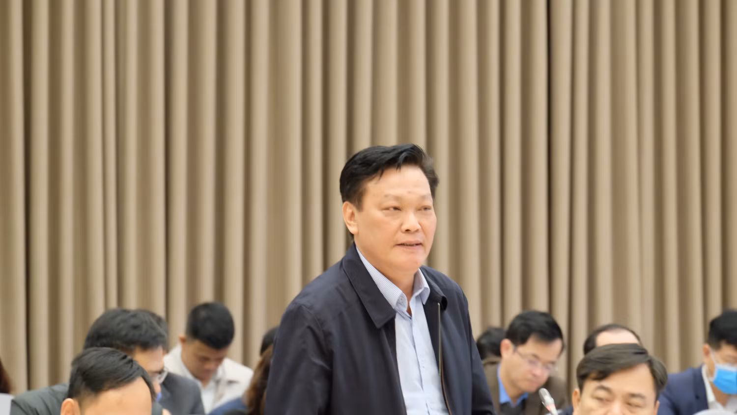 Thứ trưởng Bộ Nội vụ - Nguyễn Duy Thăng trả lời tại buổi họp báo: Ảnh: LC Thứ trưởng Bộ Nội vụ - Nguyễn Duy Thăng trả lời tại buổi họp báo: Ảnh: LC