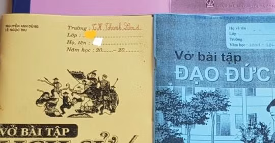 Học sinh ở Thanh Lâm A phải học sách photocopy gần 1 học kỳ. Ảnh: Độc giả cung cấp