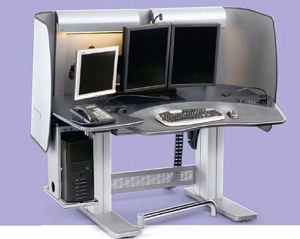 1. Bàn làm việc CT08 Với chiếc bàn này, bạn sẽ biến căn phòng làm việc đơn điệu thành một khu tổ hợp công nghệ cao và không còn nhàm chán khi phải ngồi đọc sách, đánh máy nhiều giờ. CT08 được trang bị nhiều thiết bị văn phòng cần thiết với phong cách thiết kế khá nghệ thuật. Chiếc bàn này rất phù hợp cho những không gian rộng để ngồi đọc sách với hai giá sách bên cạnh có thể điều khiển độ nghiêng hoặc độ cao. Phía sau được trang bị tấm chắn tạo độ riêng tư, chân bàn và thanh gác chân có thể điều chỉnh cho phù hợp. Ngoài ra, CT08 còn có các tính năng như hai cổng thông hơi, bảng điều khiển, đèn LED, cổng USB và một hệ thống điều khiển màn hình có cáp nối. 1. Bàn làm việc CT08 Với chiếc bàn này, bạn sẽ biến căn phòng làm việc đơn điệu thành một khu tổ hợp công nghệ cao và không còn nhàm chán khi phải ngồi đọc sách, đánh máy nhiều giờ. CT08 được trang bị nhiều thiết bị văn phòng cần thiết với phong cách thiết kế khá nghệ thuật. Chiếc bàn này rất phù hợp cho những không gian rộng để ngồi đọc sách với hai giá sách bên cạnh có thể điều khiển độ nghiêng hoặc độ cao. Phía sau được trang bị tấm chắn tạo độ riêng tư, chân bàn và thanh gác chân có thể điều chỉnh cho phù hợp. Ngoài ra, CT08 còn có các tính năng như hai cổng thông hơi, bảng điều khiển, đèn LED, cổng USB và một hệ thống điều khiển màn hình có cáp nối.