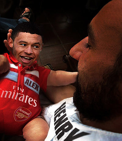 Huyền thoại Henry chăm sóc đàn em Alex Oxlade-Chamberlain.