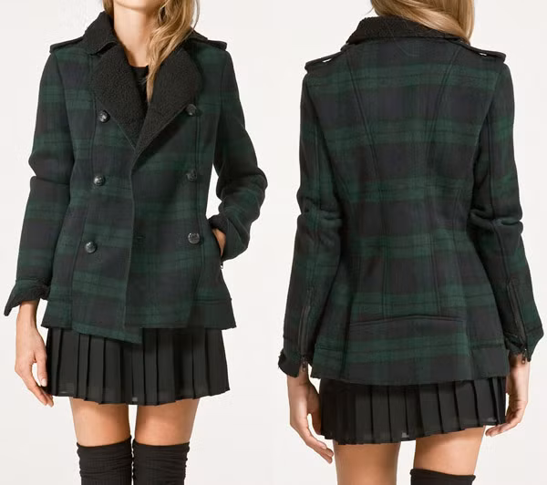 Áo khoác Zara kẻ sọc ca-rô với kiểu dài xẻ ngực3/4 Áo khoác Zara kẻ sọc ca-rô với kiểu dài xẻ ngực3/4