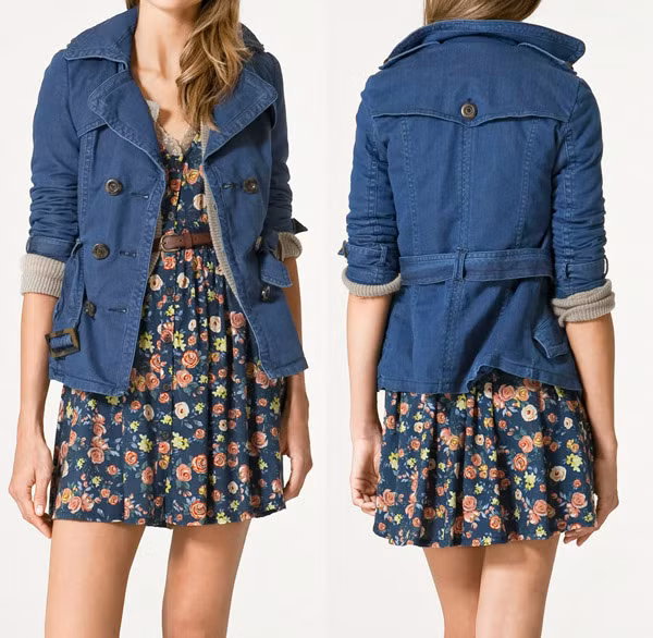 Áo khoác Zara bằng vải jean và sợi len tổng hợp. Áo khoác Zara bằng vải jean và sợi len tổng hợp.