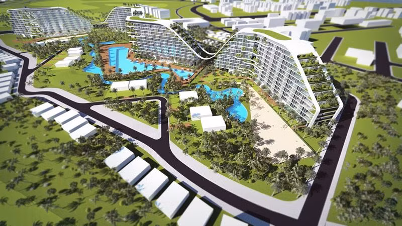 Phối cảnh dự án condotel The Coastal Hill Quy Nhơn của Tập đoàn FLC được quảng cáo là "miền đất hứa" cho những nhà đầu tư thông thái. Ảnh: FLC