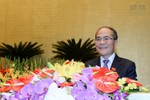 Chủ tịch Quốc hội Nguyễn Sinh Hùng nhấn mạnh, Quốc hội luôn vì dân và lấy dân làm gốc. ảnh: Trung tâm thông tin Quốc hội.