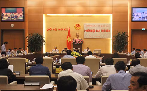 Hội đồng bầu cử quốc gia họp phiên thứ 5. ảnh: VOV.