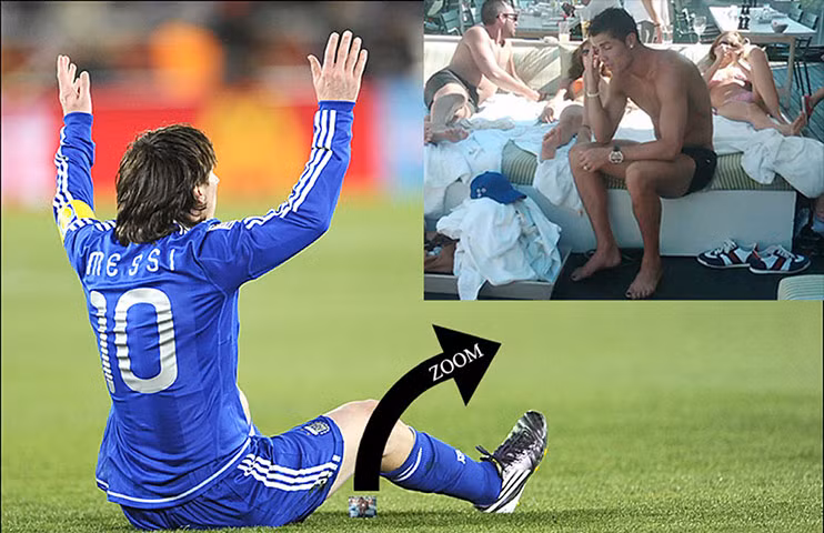 Mặc dù là một cầu thủ rất tài năng, nhưng Cristiano Ronaldo luôn phải sống dưới cái bóng của Messi.