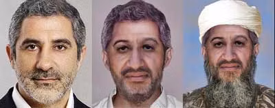 Chân dung của Gaspar Llamazares và bin Laden năm 1998 được chỉnh sửa thành ảnh bin Laden năm 2010