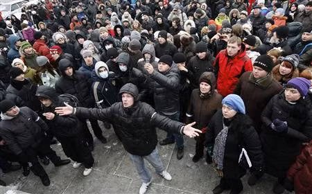 Đám đông biểu tình tại Krasnoyarsk Đám đông biểu tình tại Krasnoyarsk