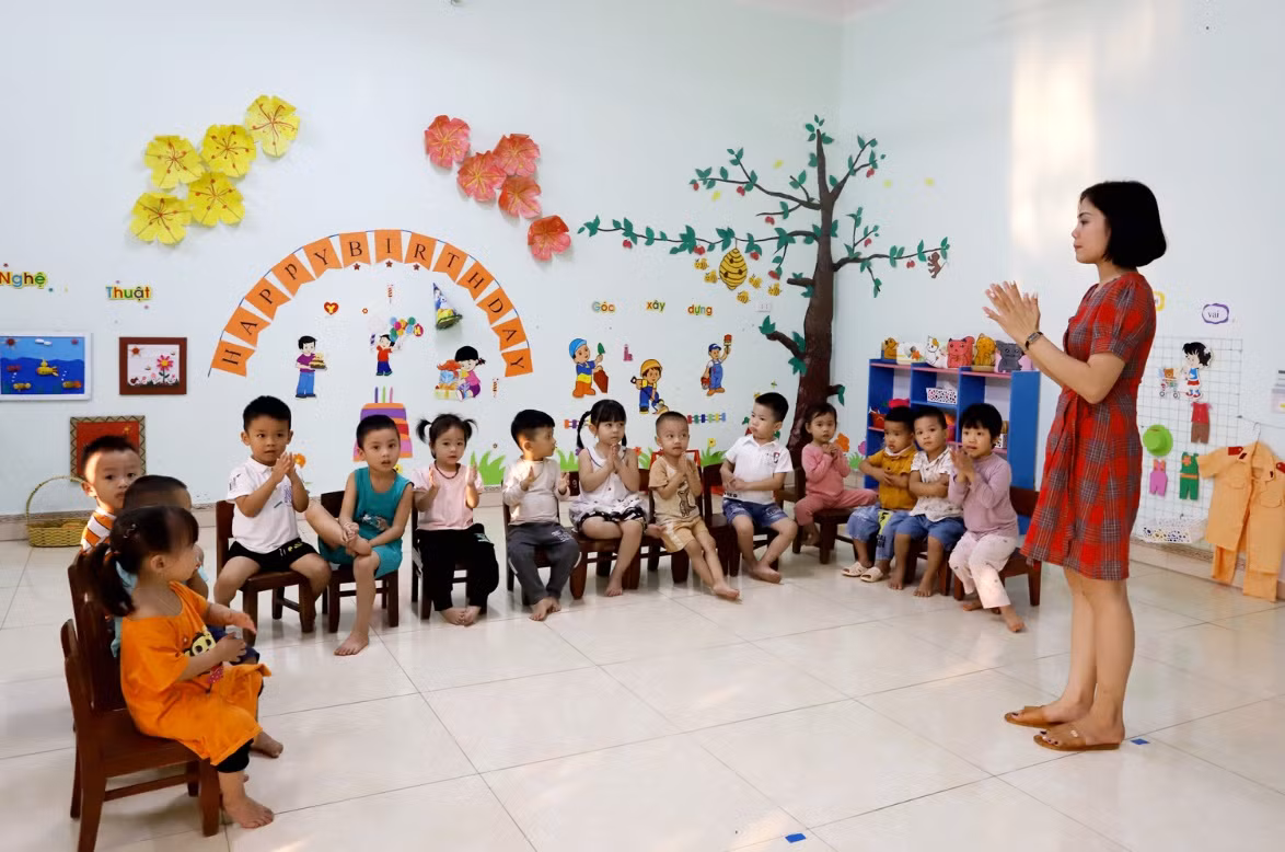 Cô và trò Trường Mầm non Hiền Lương (tỉnh Phú Thọ). Ảnh: Sở Giáo dục và Đào tạo Phú Thọ Cô và trò Trường Mầm non Hiền Lương (tỉnh Phú Thọ). Ảnh: Sở Giáo dục và Đào tạo Phú Thọ