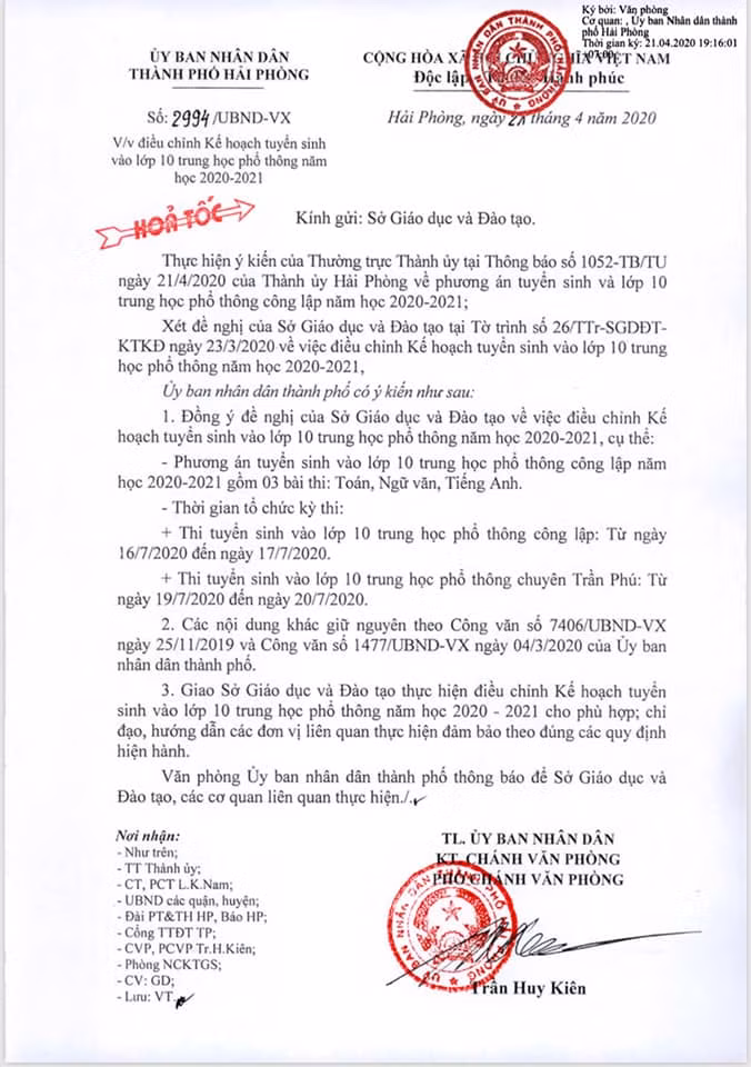 Học sinh Hải Phòng phải thi 3 môn Toán, Văn, tiếng Anh tại kỳ tuyển sinh vào lớp 10 năm học 2020-2021 (Ảnh: LT) Học sinh Hải Phòng phải thi 3 môn Toán, Văn, tiếng Anh tại kỳ tuyển sinh vào lớp 10 năm học 2020-2021 (Ảnh: LT)