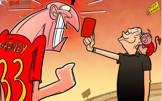 Sau trận đấu, Shelvey đã có những phát biều trên trang Twitter của mình để giải thích nguyên nhân vì sao anh lại trút giận lên đầu Sir Alex. Shelvey cho rằng chính vị HLV của M.U đã tác động đến các trọng tài khiến mình bị đuổi khỏi sân: “Tôi rất xin lỗi người hâm mộ vì chiếc thẻ đỏ này, nhưng tôi không bao giờ thực hiện những cú vào bóng thô bạo đến mức bị đuổi trong những trận đấu quan trọng như vậy. Tôi thành thật xin lỗi các bạn. Tôi cũng muốn xin lỗi Sir Alex, nhưng ở chỗ tôi, người ta không tìm cách đổ thêm dầu vào lửa để người khác bị đuổi khỏi sân.”