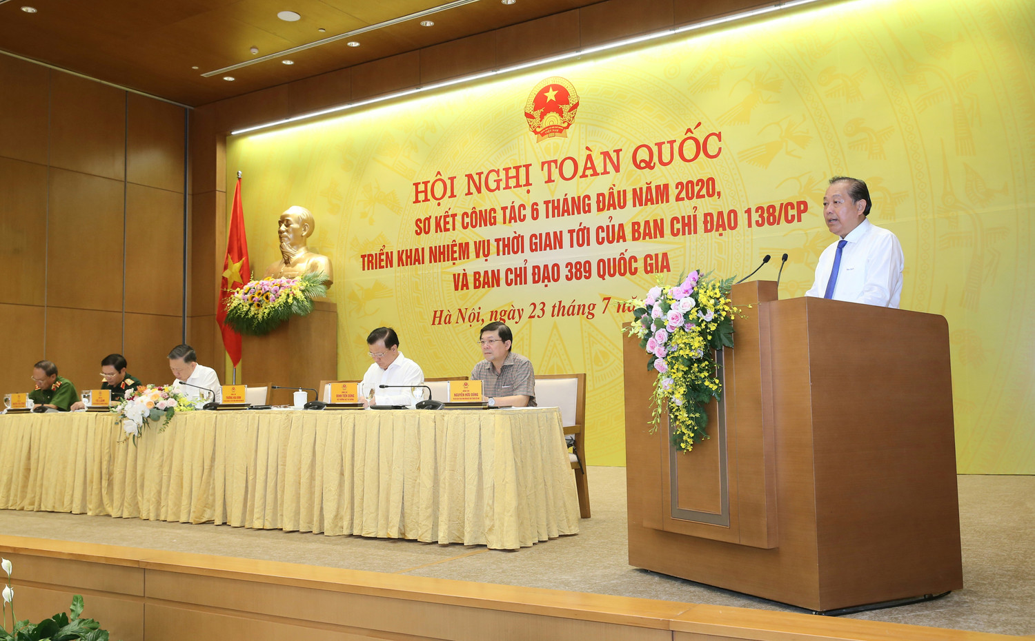 Phó Thủ tướng Thường trực Chính phủ Trương Hòa Bình phát biểu tại hội nghị. Ảnh: VGP