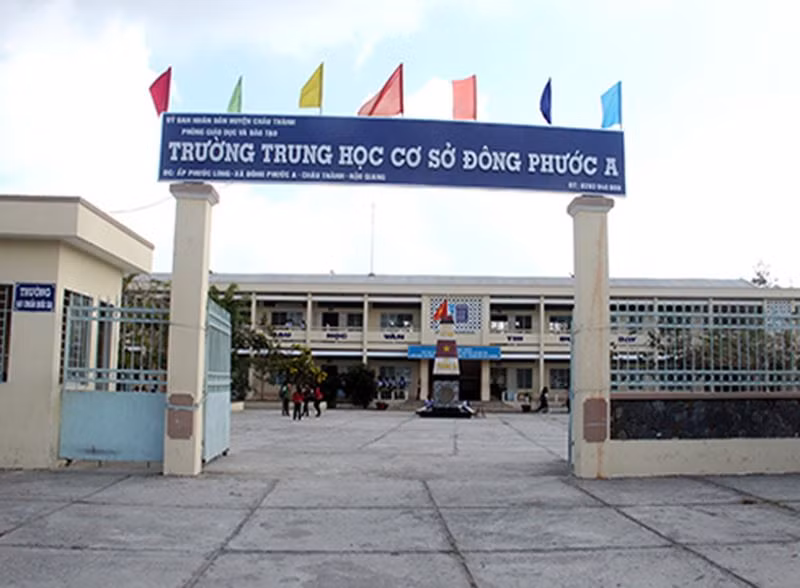Trường trung học cơ sở Đông Phước A, huyện Châu Thành, tỉnh Hậu Giang nơi có nhiều học sinh lớp 6,7 đọc, viết yếu (ảnh: Báo Hậu Giang)