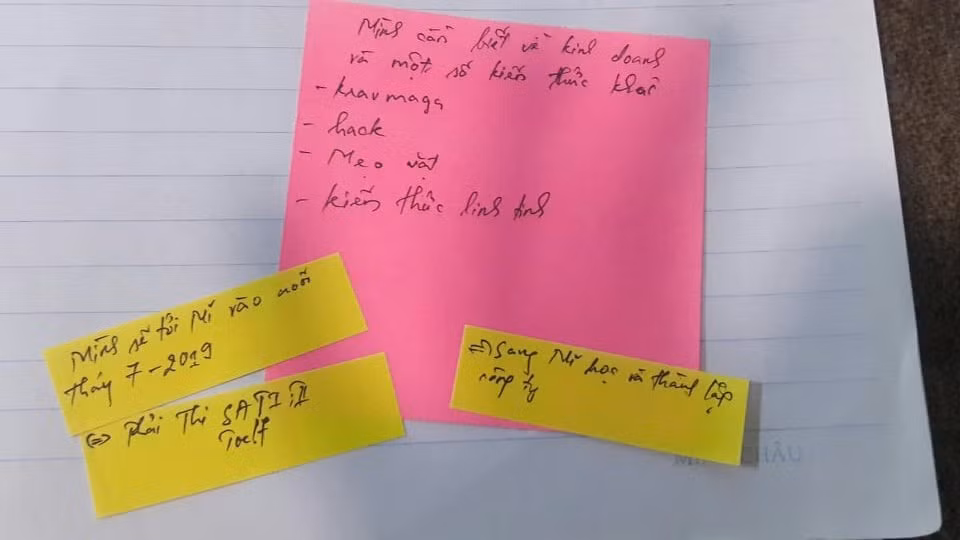 Note ghi kế hoạch của cháu Ngân (Ảnh gia đình cung cấp) Note ghi kế hoạch của cháu Ngân (Ảnh gia đình cung cấp)