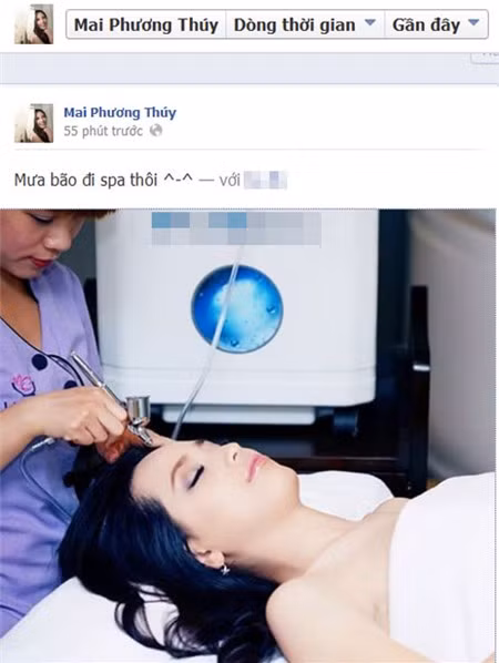 Hình ảnh vô tâm trên Facebook giả mạo của Mai Phương Thúy được một vài trang tin điện tử xào xáo khiến cho người đẹp dở khóc dở cười. Hình ảnh vô tâm trên Facebook giả mạo của Mai Phương Thúy được một vài trang tin điện tử xào xáo khiến cho người đẹp dở khóc dở cười.