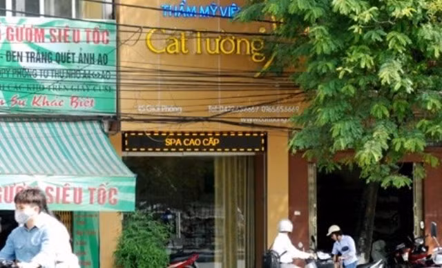 Thẩm mỹ viện Cát Tường, nơi xảy ra vụ làm chết bệnh nhân rồi ném xác phi tang gây rúng động dư luận.