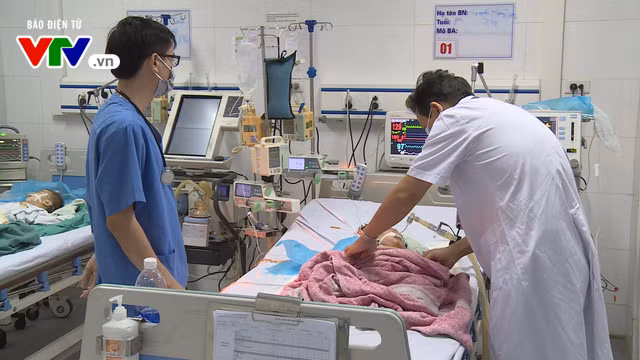 Cháu N.H.Tr. có dấu hiệu chết não và đang được điều trị tại Bệnh viện Nhi Trung ương. Ảnh: VTV. Cháu N.H.Tr. có dấu hiệu chết não và đang được điều trị tại Bệnh viện Nhi Trung ương. Ảnh: VTV.