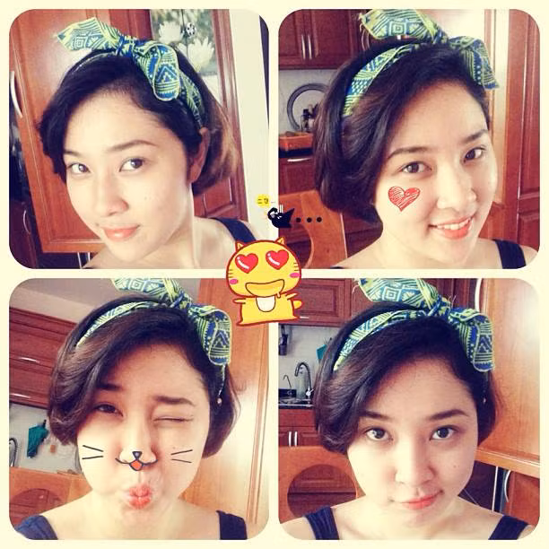 Bảo Trâm Idol cũng không kém phần đáng yêu khi chia sẻ ảnh "cưa sừng làm nghé" lên trang cá nhân.