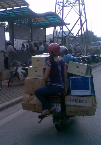 Tư thế ngồi bấp bênh. Ảnh: Đinh Quang Hung.