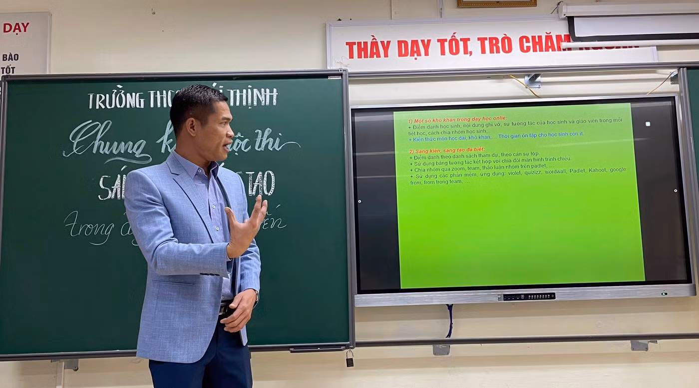 Thầy Phạm Bá Dũng, người đạt giải Nhất “Sử dụng phần mềm ispring tạo ngân hàng câu hỏi, giúp củng cố kiến thức môn khoa học tự nhiên lớp 6”. Ảnh: NVCC. Thầy Phạm Bá Dũng, người đạt giải Nhất “Sử dụng phần mềm ispring tạo ngân hàng câu hỏi, giúp củng cố kiến thức môn khoa học tự nhiên lớp 6”. Ảnh: NVCC.