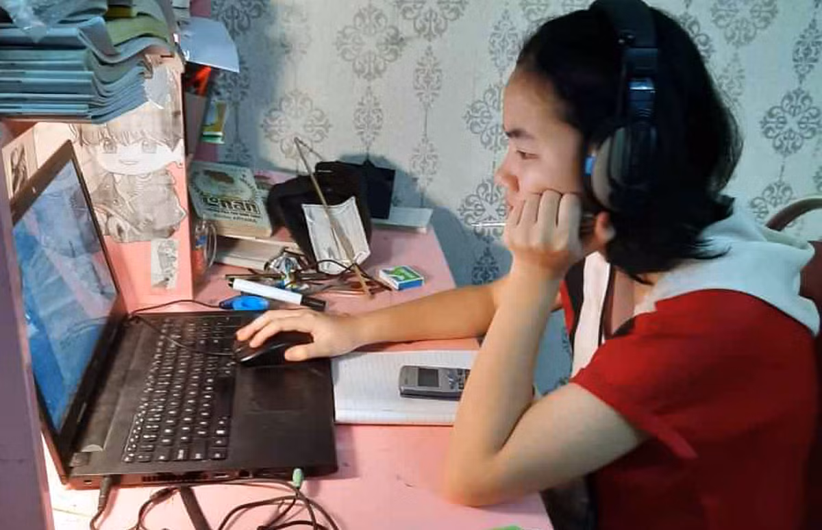 Học sinh trên địa bàn Thị xã Phú Thọ tham gia học tập trực tuyến. Ảnh: Phòng Giáo dục và Đào tạo Thị xã Phú Thọ.