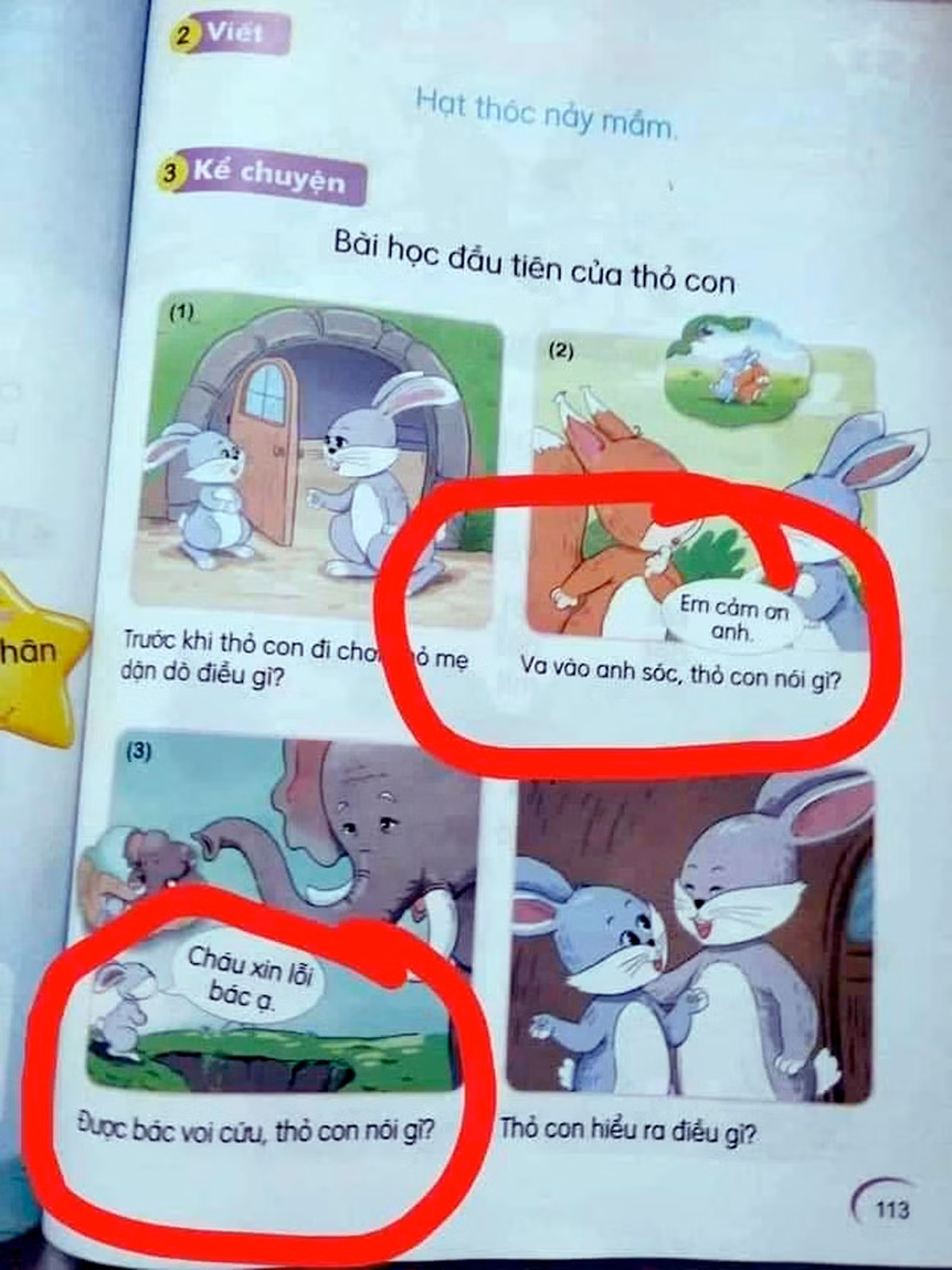Trẻ con sẽ học được gì từ những chú thích sai, cẩu thả trong sách giáo khoa như thế này? Ảnh: TD.