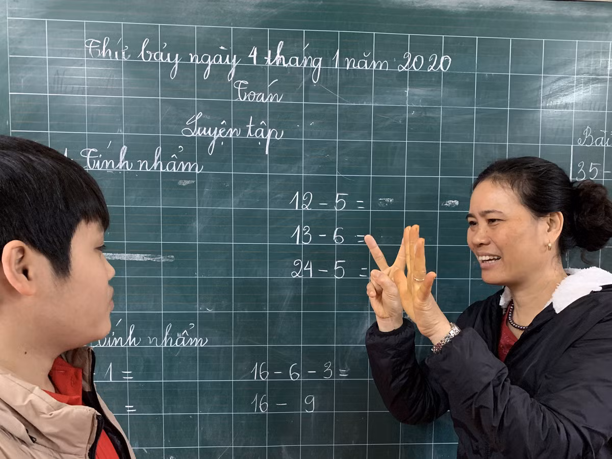 Các con sau một thời gian học đã có nhiều tiến bộ. Ảnh: Tùng Dương.