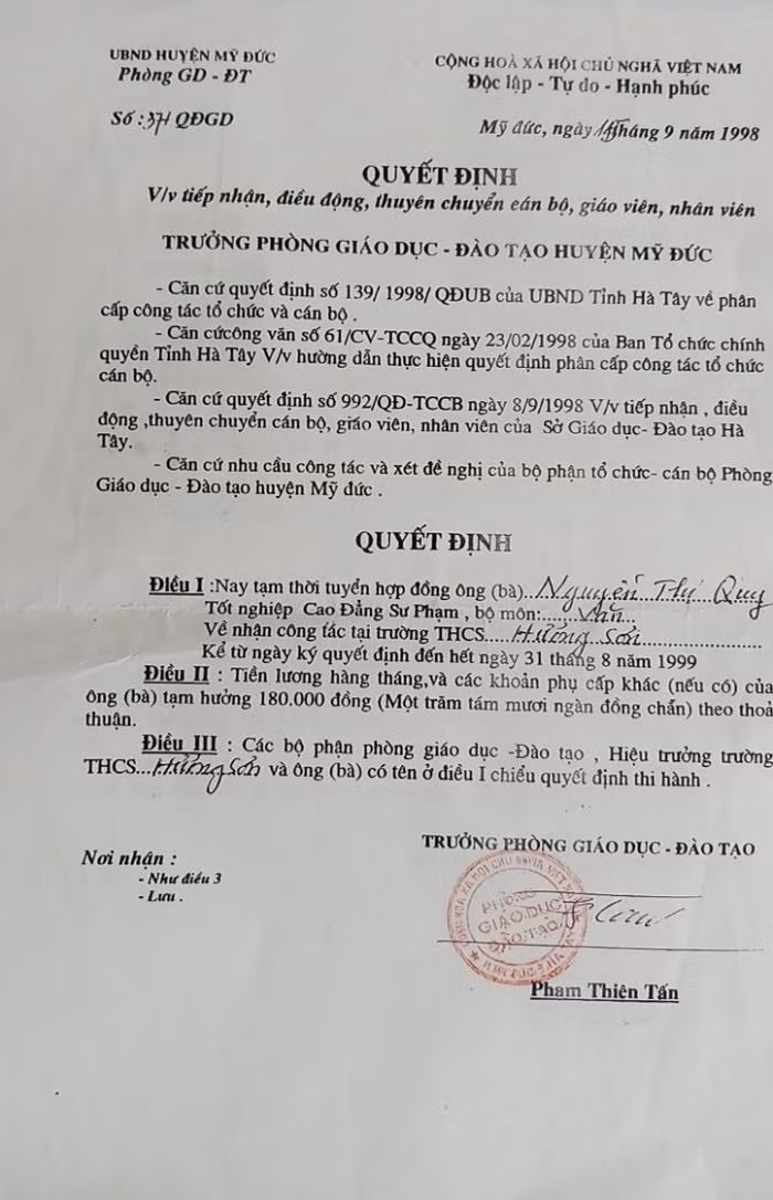 Có giáo viên hợp đồng tại huyện Mỹ Đức được ký hợp đồng từ năm 1998 nhưng đến thời điểm này chưa một lần được đóng bảo hiểm xã hội (Ảnh: V.N) Có giáo viên hợp đồng tại huyện Mỹ Đức được ký hợp đồng từ năm 1998 nhưng đến thời điểm này chưa một lần được đóng bảo hiểm xã hội (Ảnh: V.N)