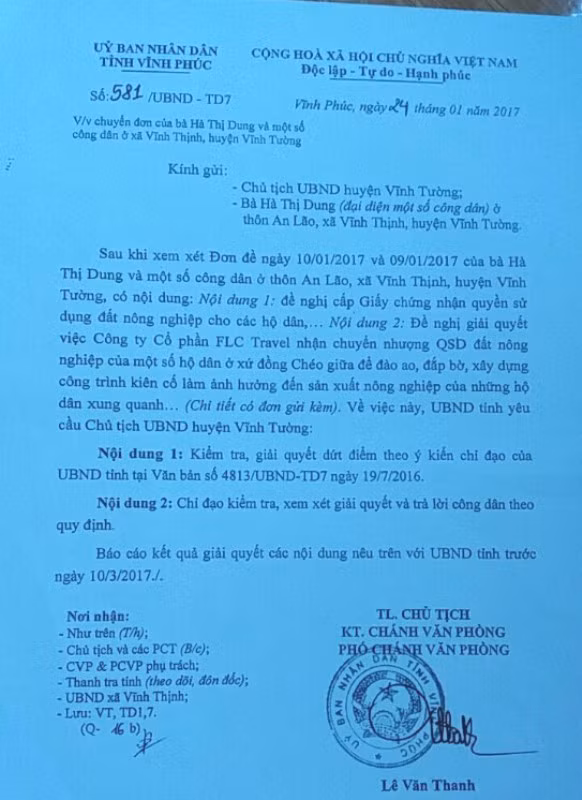 Các văn bản yêu cầu giải quyết nội dung đơn thư khiếu nại của người dân xã Vĩnh Thịnh, huyện Vĩnh Tường, tỉnh Vĩnh Phúc (ảnh Lê Minh) Các văn bản yêu cầu giải quyết nội dung đơn thư khiếu nại của người dân xã Vĩnh Thịnh, huyện Vĩnh Tường, tỉnh Vĩnh Phúc (ảnh Lê Minh)