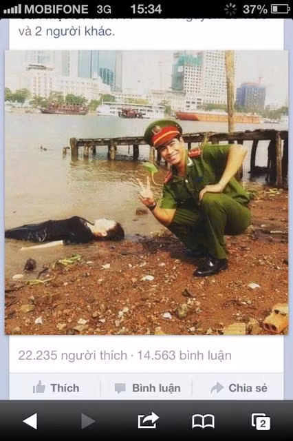 Bức ảnh chiến sĩ công an chụp bên xác chết gây phản cảm là từ phim trường đoàn phim Kẻ bán linh hồn