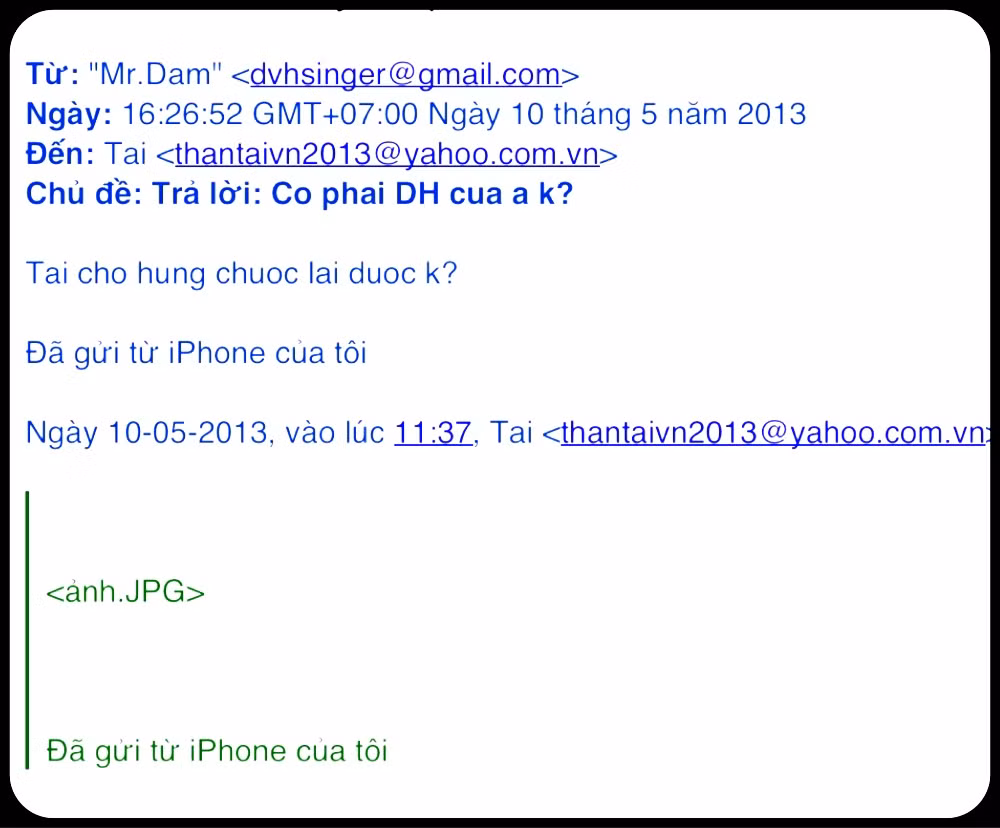 Chiều ngày 10/5, Mr Đàm nhận được một lá mail của một người tên Tài, hỏi: "Có phải đồng hồ của Đàm Vĩnh Hưng không?", kèm theo hình ảnh chiếc đồng hồ Catier quen thuộc. Mr Đàm đã trả lời: "Tài có cho Hưng chuộc lại được không?". Khi bị mất chiếc đồng hồ, Mr Đàm đã viết một thư ngỏ, để cả địa chỉ mail của mình, hy vọng có ai đó nhặt được cái đồng hồ thì liên lạc với anh...