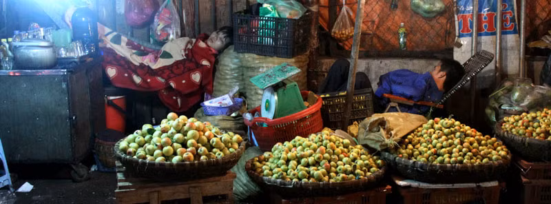 Đôi vợ chồng trẻ này cũng tranh thủ chợp mắt đợi tới giờ khách đến mua hàng. Đôi vợ chồng trẻ này cũng tranh thủ chợp mắt đợi tới giờ khách đến mua hàng.