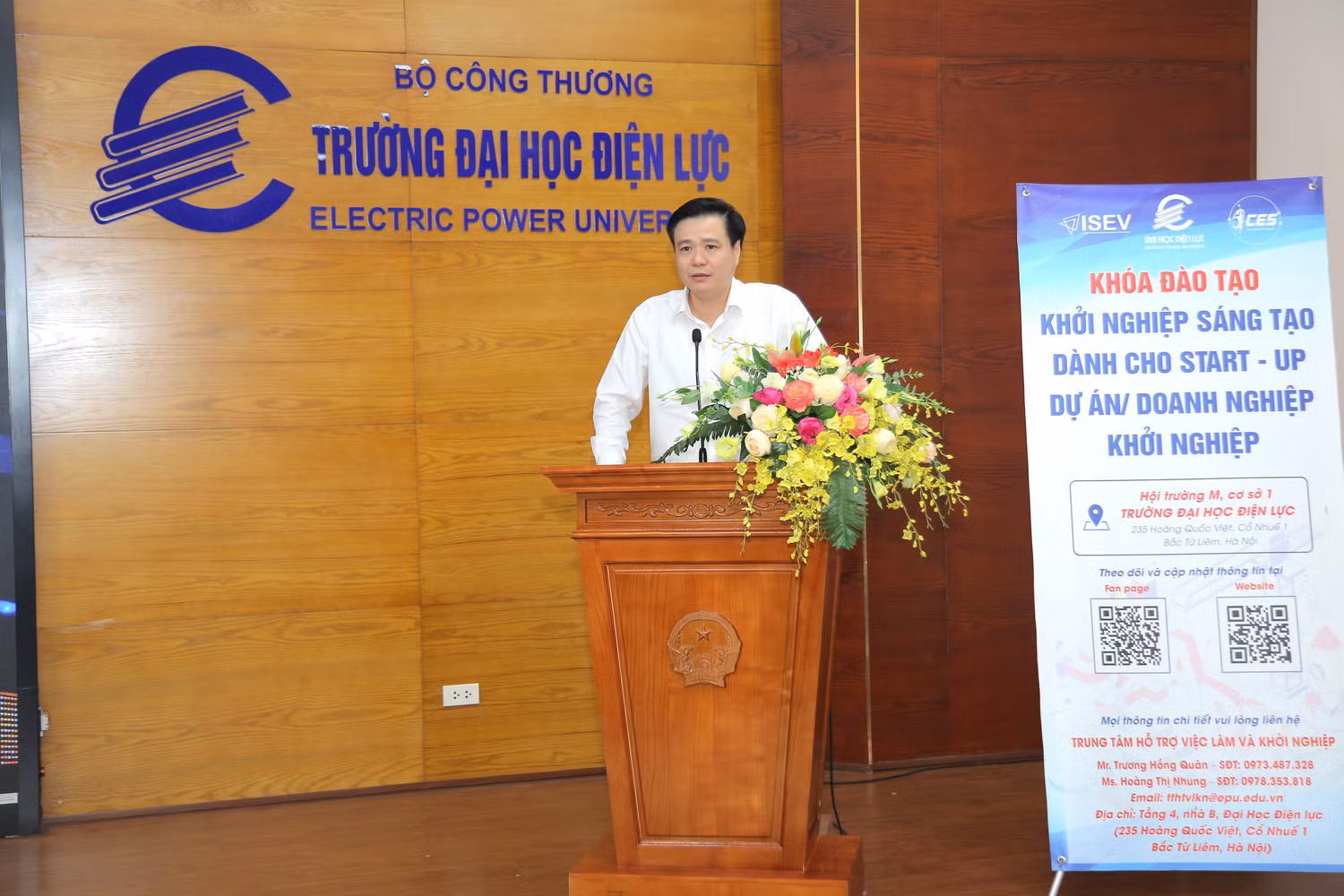 Ông Đàm Quang Thắng – Chủ tịch Hội đồng cố vấn khởi nghiệp đổi mới sáng tạo quốc gia phát biểu.