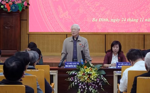 Tổng Bí thư, Chủ tịch nước Nguyễn Phú Trọng phát biểu. Ảnh: VOV