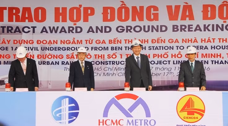 Lễ động thổ gói thầu tàu điện ngầm (TP. Hồ Chí Minh) . (Ảnh: VGP/Nam Đàn)